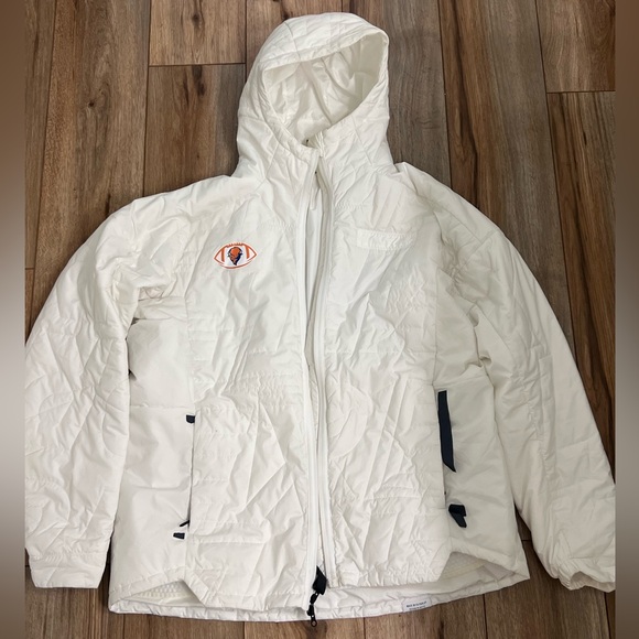 Men’s Adidas MyShelter Bucknell White Hooded Jacket with Logo - Picture 1 of 9